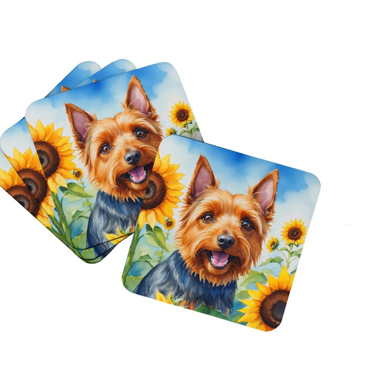 Edge Collections - Multicolor - Summer Island Car Coasters with Floral Design